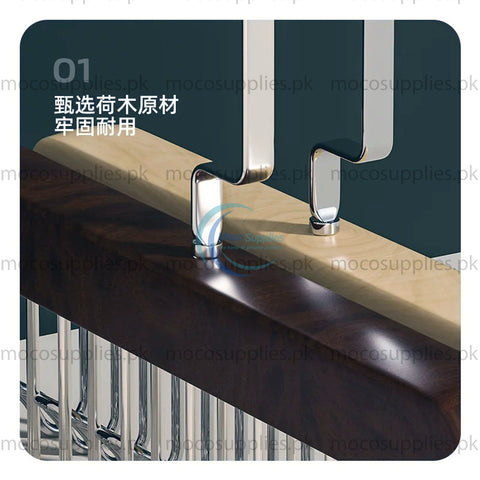 8-Hook Wooden Hanger with 360° Rotation – Closet Organizer
