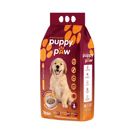 Puppy Paw Premium Puppy Food – 100% Natural, 3kg Pack