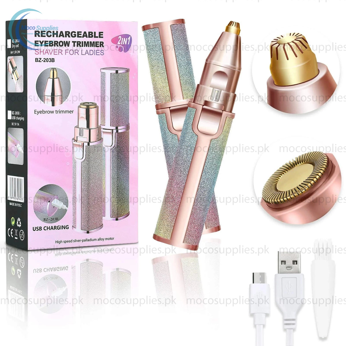 Blawless Original Rechargeable 2-in-1 Eyebrow & Facial Hair Trimmer – Painless & Portable USB Trimming Device