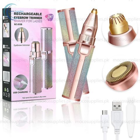 Blawless Original Rechargeable 2-in-1 Eyebrow & Facial Hair Trimmer – Painless & Portable USB Trimming Device