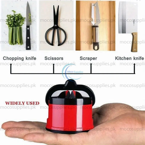 Knife Sharpener with Suction Cup Base – Manual & Durable Tool