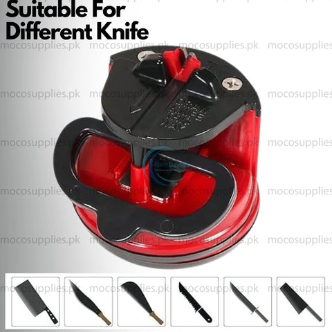 Knife Sharpener with Suction Cup Base – Manual & Durable Tool