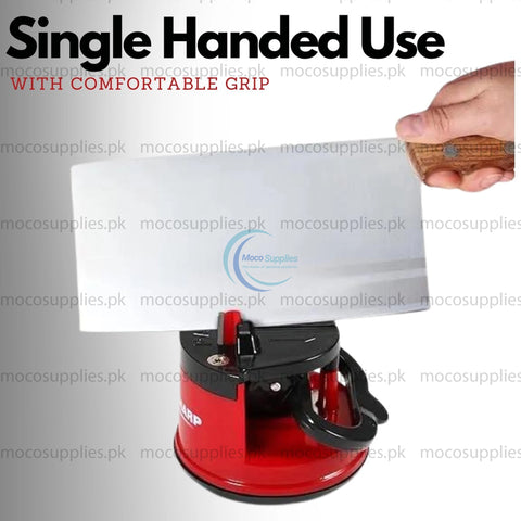 Knife Sharpener with Suction Cup Base – Manual & Durable Tool