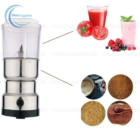 Raf 2-in-1 Mini Electric Grinder & Juicer Blender – 150W Stainless Steel, Compact Design for Coffee, Spices & Juicing