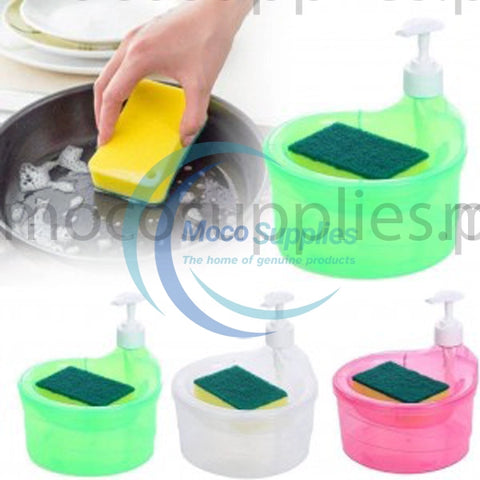 2-in-1 Dish Soap Dispenser with Sponge Holder – 1000ml Capacity