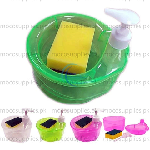2-in-1 Dish Soap Dispenser with Sponge Holder – 1000ml Capacity